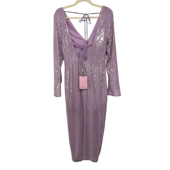 Avec Les Filles Sequin Tie Back Midi Dress NWT $169 - Picture 9 of 10